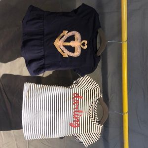 Two girls shirts; come together.